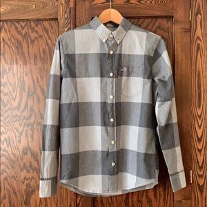 Hollister large check plaid button down shirt